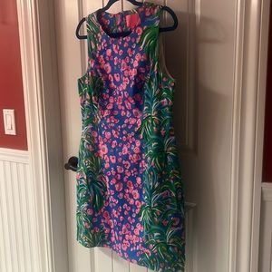Lilly Pulitzer Turquoise Shores stretch sheath dress 12